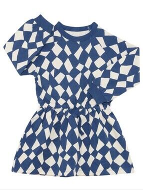 Bonds Girls Navy and White Geometric Knit Dress 4
